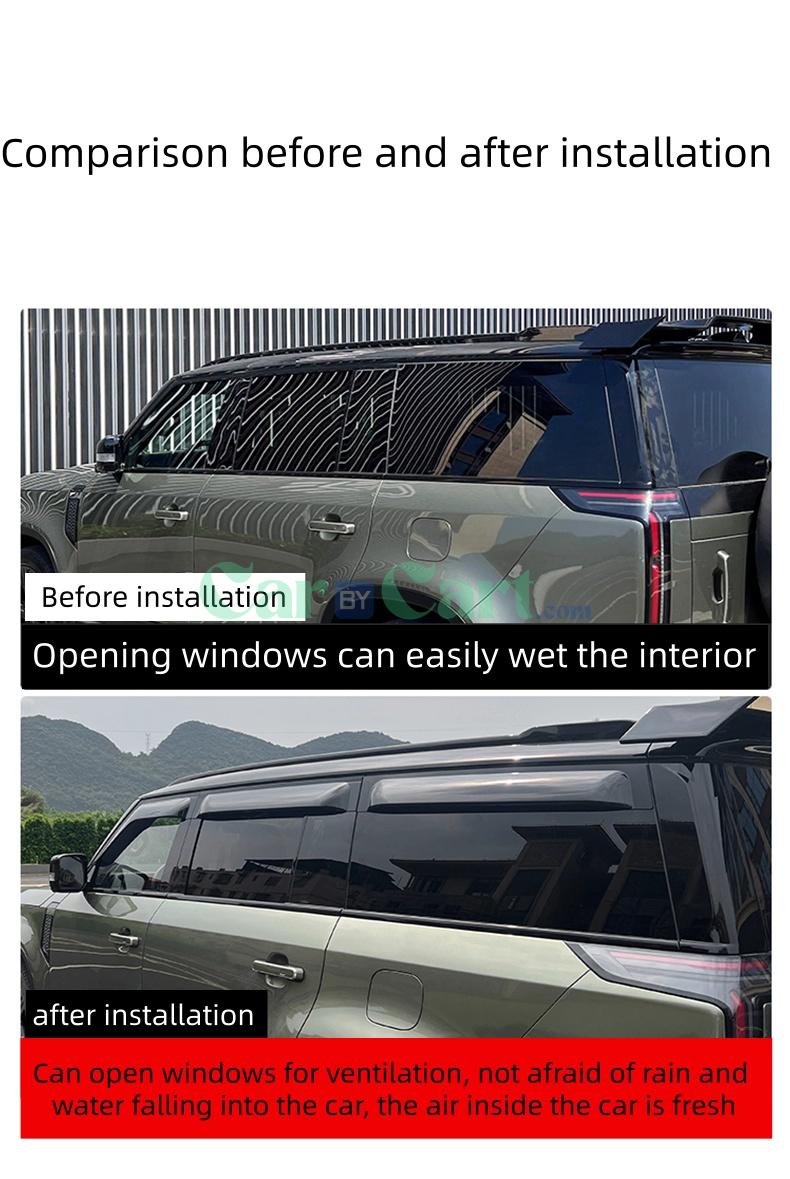 2025 روكس 01 لوحة طرفية لمنع مطر الشباك - مجموعة ٦ قطع