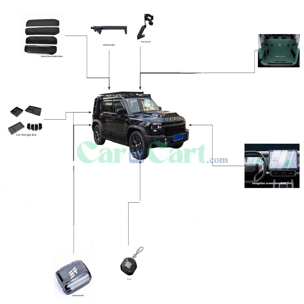 Jetour T2 accessories set inside